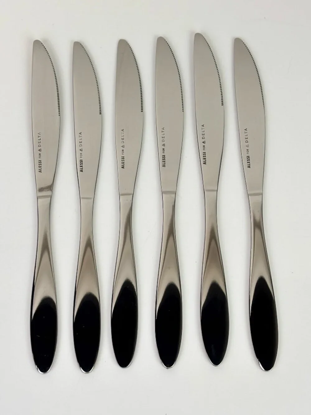 Lot of 6 Alessi for Delta Stainless Steel Butter Knife Flatware 7.5